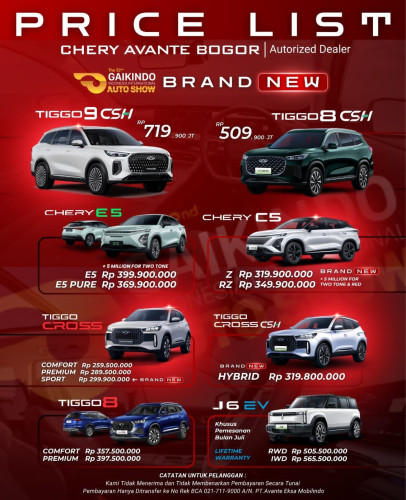 Pricelist Harga Chery summareconserpong 2025